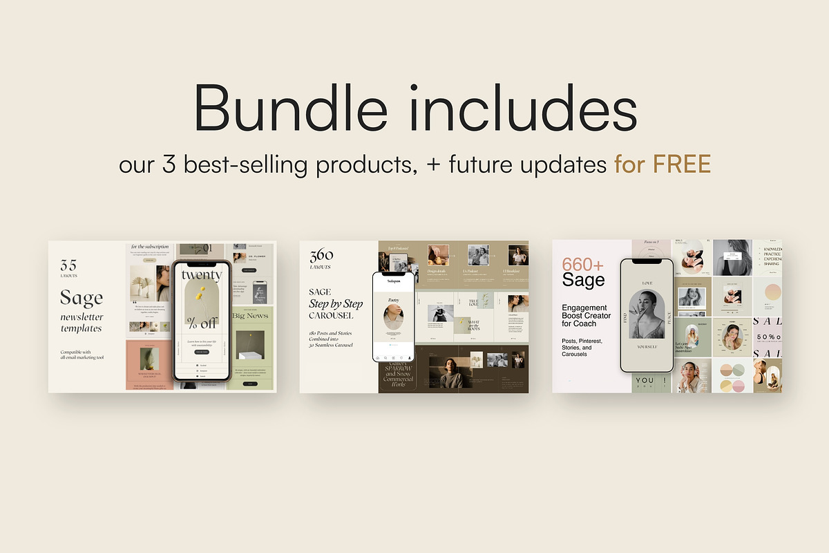 Sage Bundle for Coaches and Creators, a Social Media Template by Sparrow & Snow (Photo 2 of 35)