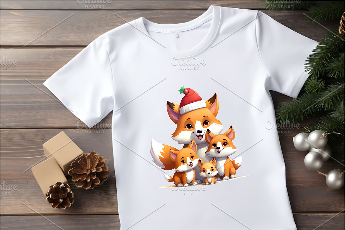 Cute Foxs With Christmas Santa Hat., an Animal Illustration by KENO Mascots (Photo 5 of 5)