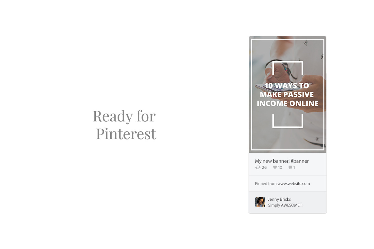 Pinterest Social Media Pack, a Social Media Template by Web Donut (Photo 4 of 6)