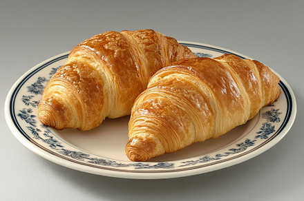 French pastry croissants, fresh baked, a Food & Drink Photo by AlyaAnd