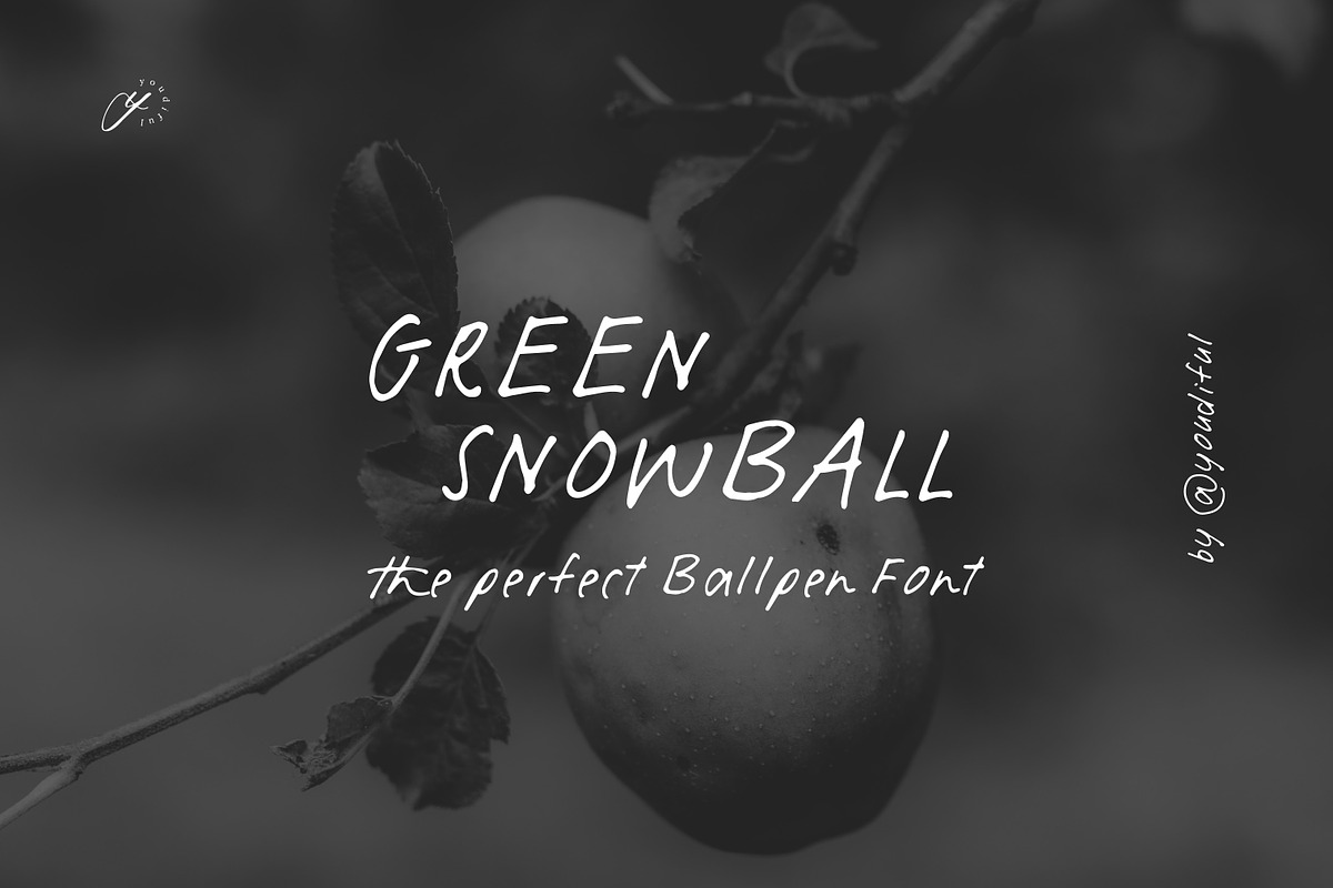 Green snowball Ballpoint Pen Font, a Handwritten Font by youdiful creation (Photo 2 of 5)