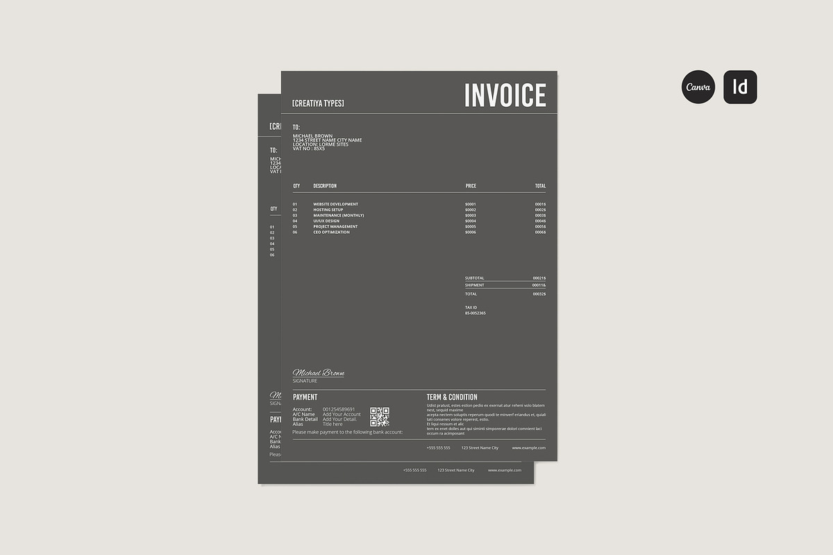 Invoice Template, an Invitation Template by Creatiya Type (Photo 1 of 4)