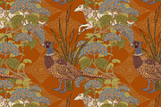 Pheasant, Hydrangea, Borzoi, a Pattern Graphic by NayaChu (Thumbnail 2 of 9)