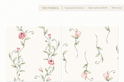 Watercolor Blush Roses Floral Set, a Decorative Illustration by Carol Lozove (Thumbnail 35 of 50)