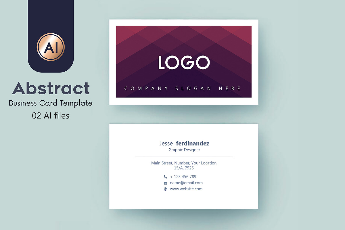 Abstract Business Card Template - 43, a Business Card Template by M6 Gallery (Photo 1 of 3)