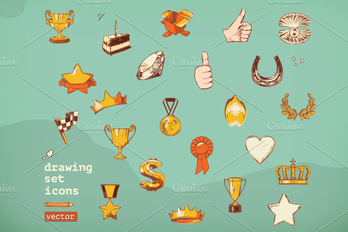 Awards and achievement vector icons