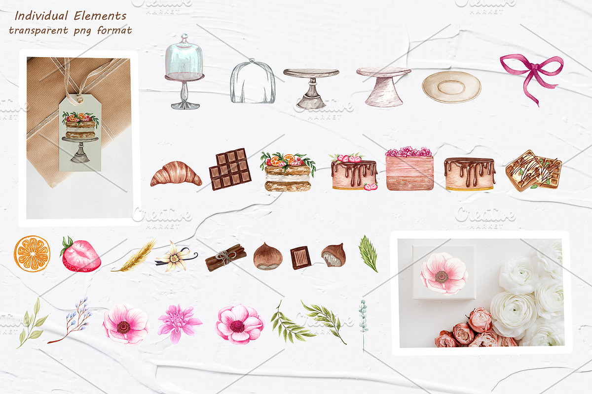 Home Bakery Watercolor Set, a Food Illustration by BarvArt (Photo 9 of 15)