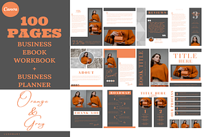 100 Orange Grey Ebook Template Canva