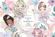 Fairies & Butterflies Clipart, an Illustration by Masha  Studio (Thumbnail 1 of 9)