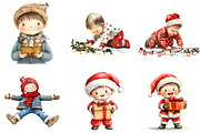 Christmas Boys Clipart, an Illustration by DreamArtGraphic (Thumbnail 3 of 6)
