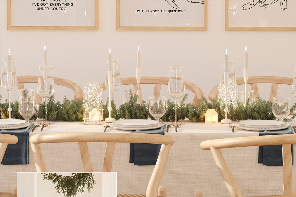 CHRISTMAS DINNER | frame mockup set, a Household Mockup by yuliyuri.studio (Photo 5 of 12)
