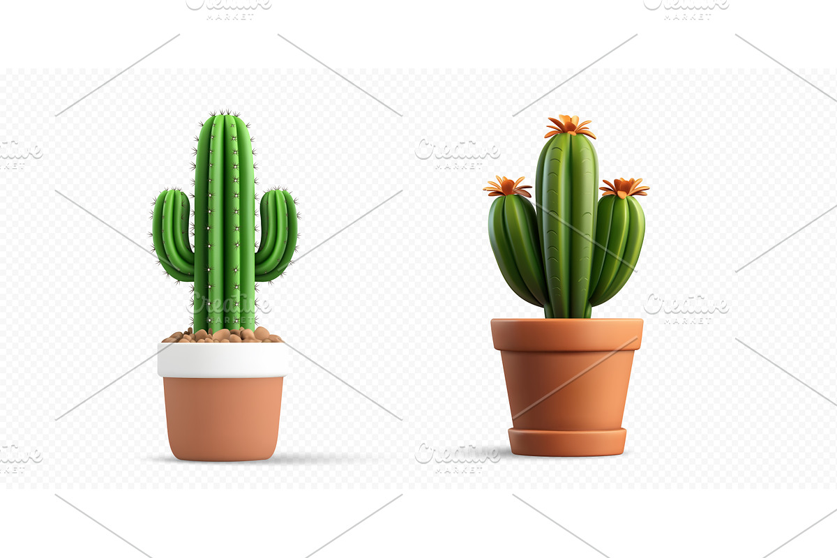 3d Vector illustration of two potted, an Object Illustration by ZinetroN