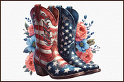 Watercolor 4th of July Cowboy Boot C, an Illustration by Sublimation Artist (Thumbnail 3 of 6)