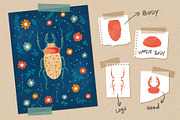 Lovely Bugs for Procreate, a Brush Add-On by PrettyLittlePigs (Thumbnail 3 of 7)
