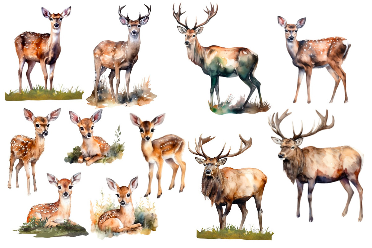 Watercolour Animals and plants, an Animal Illustration by AkvarelRiver (Photo 3 of 16)