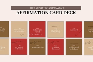Earth Colors Affirmation Card Deck, a Templates & Theme by Digital By Nikoleta