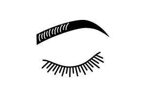 Microblading Eyebrows Glyph Icon