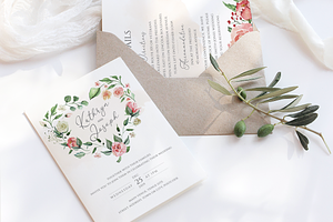 Watercolour roses wedding Suite