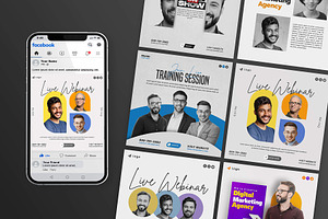 20 Podcast & Conference Post Bundle, a Social Media Template by Saman Osama