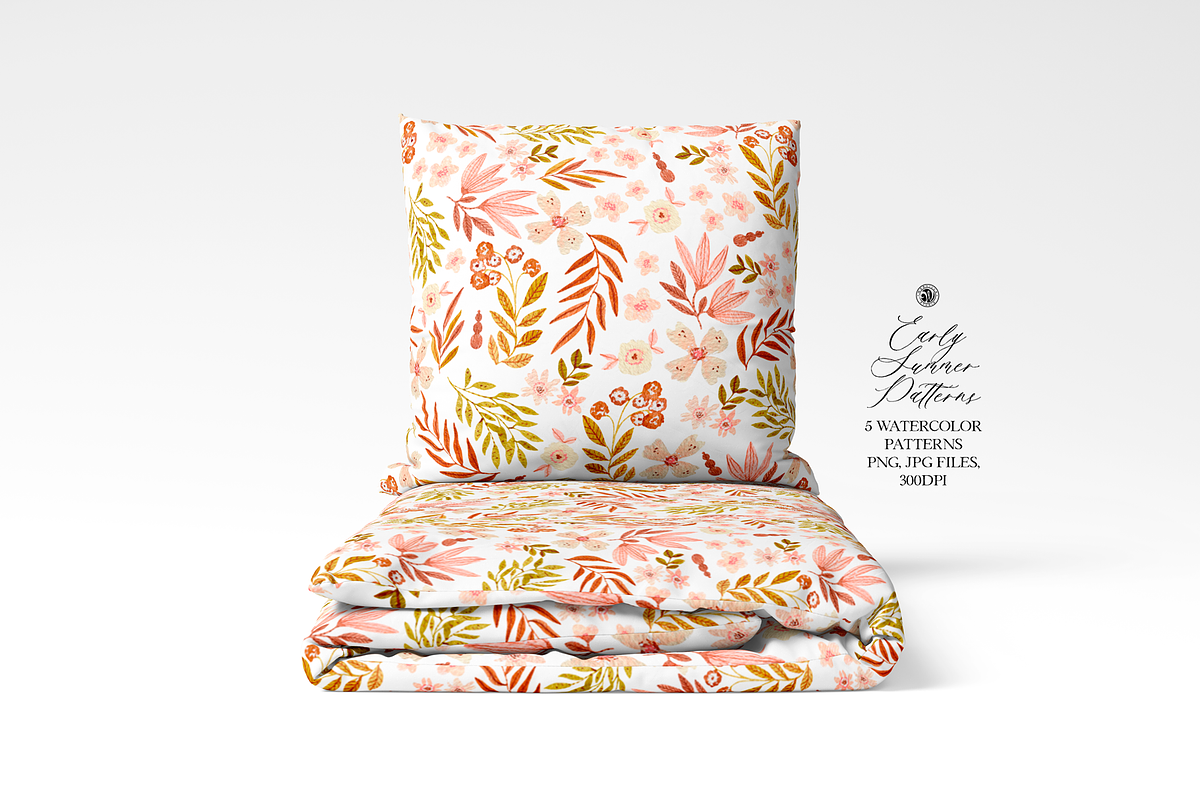 Early Summer Watercolor Patterns, a Pattern Graphic by Webvilla Studio (Photo 2 of 9)