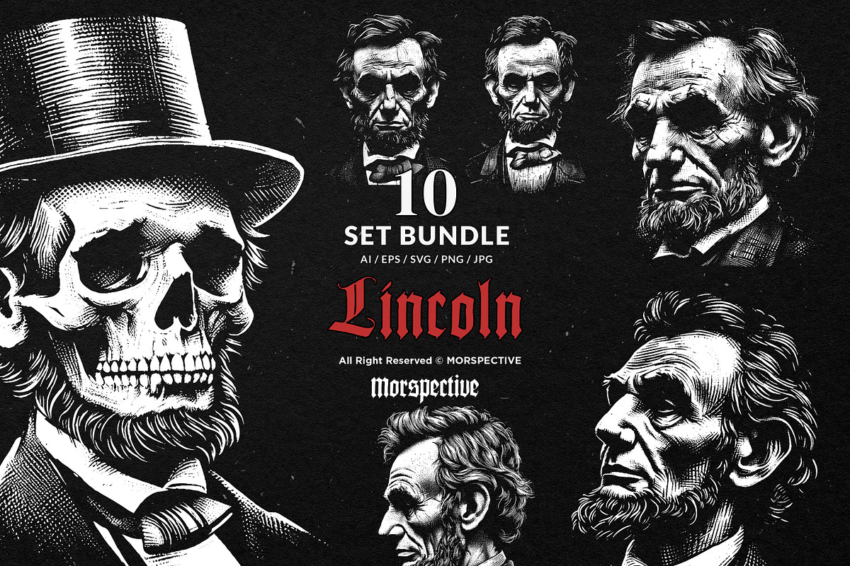 10 Bundle Dark Art Lincoln Legend, an Illustration by Morspective (Photo 1 of 7)