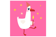 Silly Goose Birthday Clipart Set, an Animal Illustration by the_myro (Thumbnail 6 of 13)