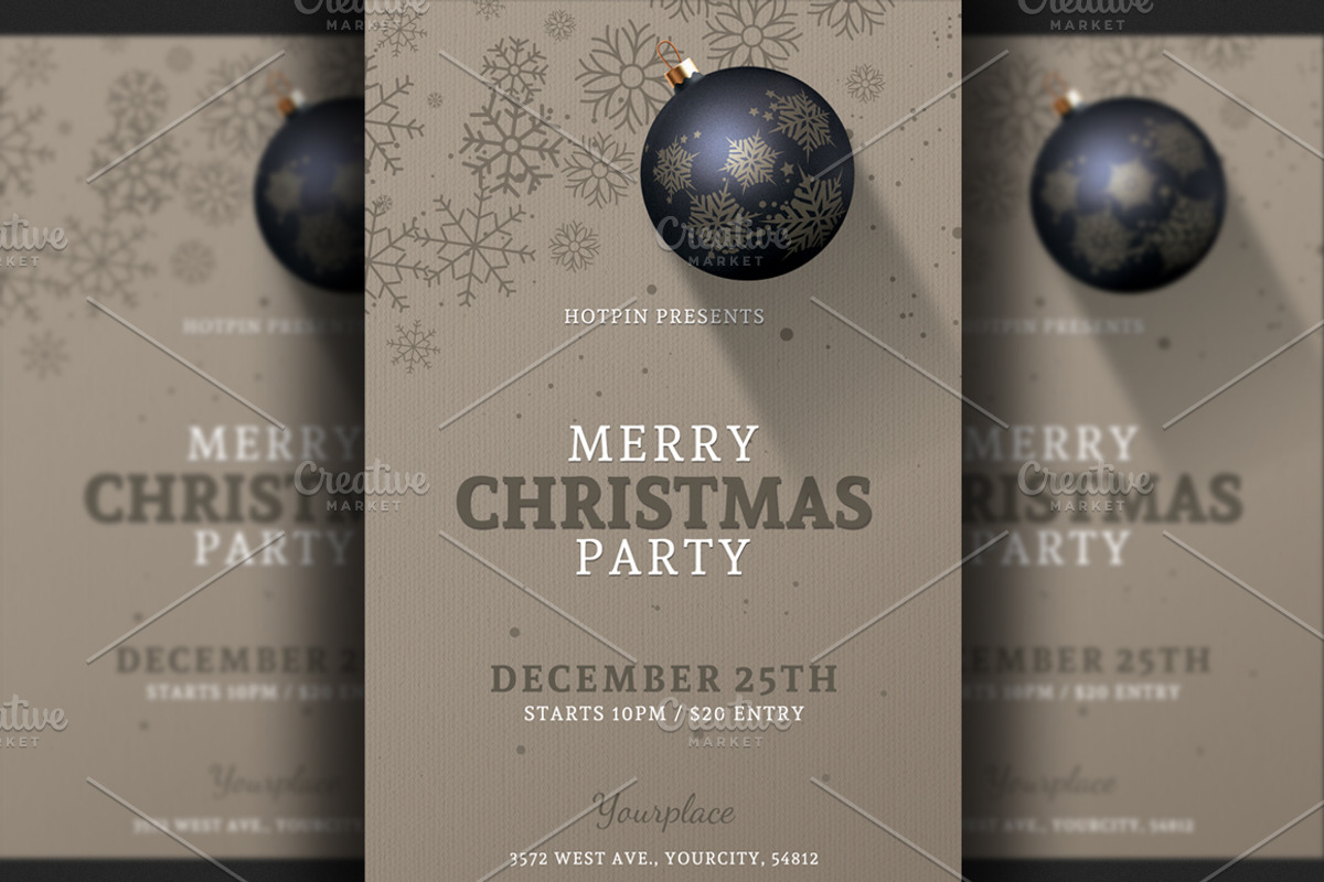 Christmas Party Flyer Invitation, a Card Template by Hotpin (Photo 2 of 3)