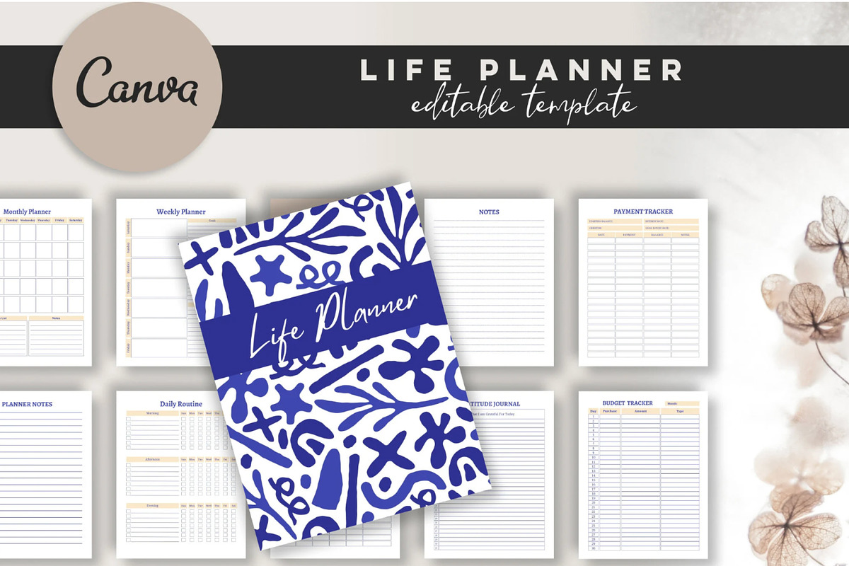 Printable Life Planner Template, a Stationery Template by Design House (Photo 2 of 9)