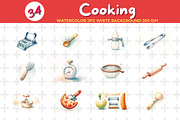 Cooking Watercolor Jpg Background, a Food Illustration by John_Walker (Thumbnail 4 of 4)
