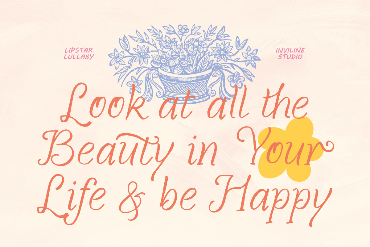 Lipstar Lullaby - Casual Script, a Script Font by Inviline.co (Photo 9 of 10)