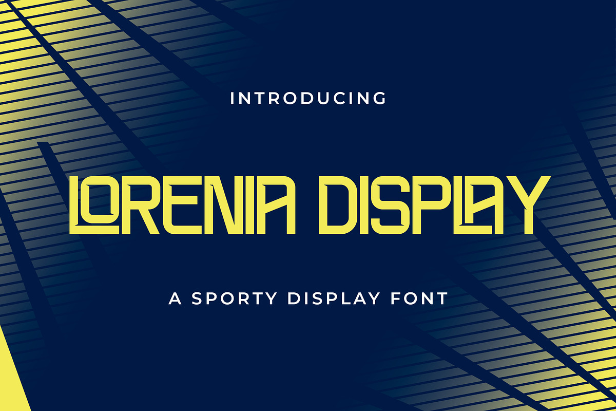 Lorena Display – Sporty Display Font, a Sans Serif Font by Imiftype Studio (Photo 1 of 7)