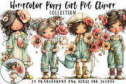 Watercolor Poppy Girl PNG Clipart, a Seasonal Illustration by OK Design (Thumbnail 1 of 6)