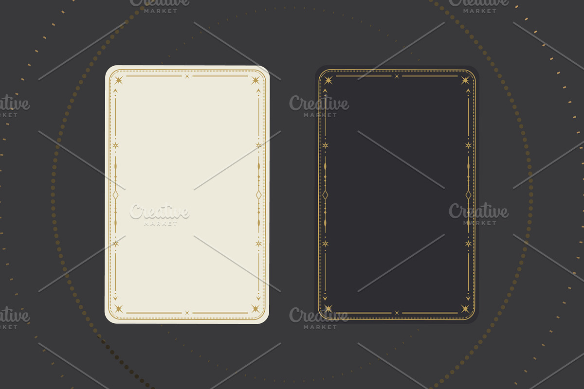 Vector Tarot Card Frame Templates, a Decorative Illustration by PsychocheArt (Photo 5 of 9)