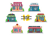 Store and shop facade flat icons, an Object Graphic by BSVIT (Thumbnail 2 of 3)