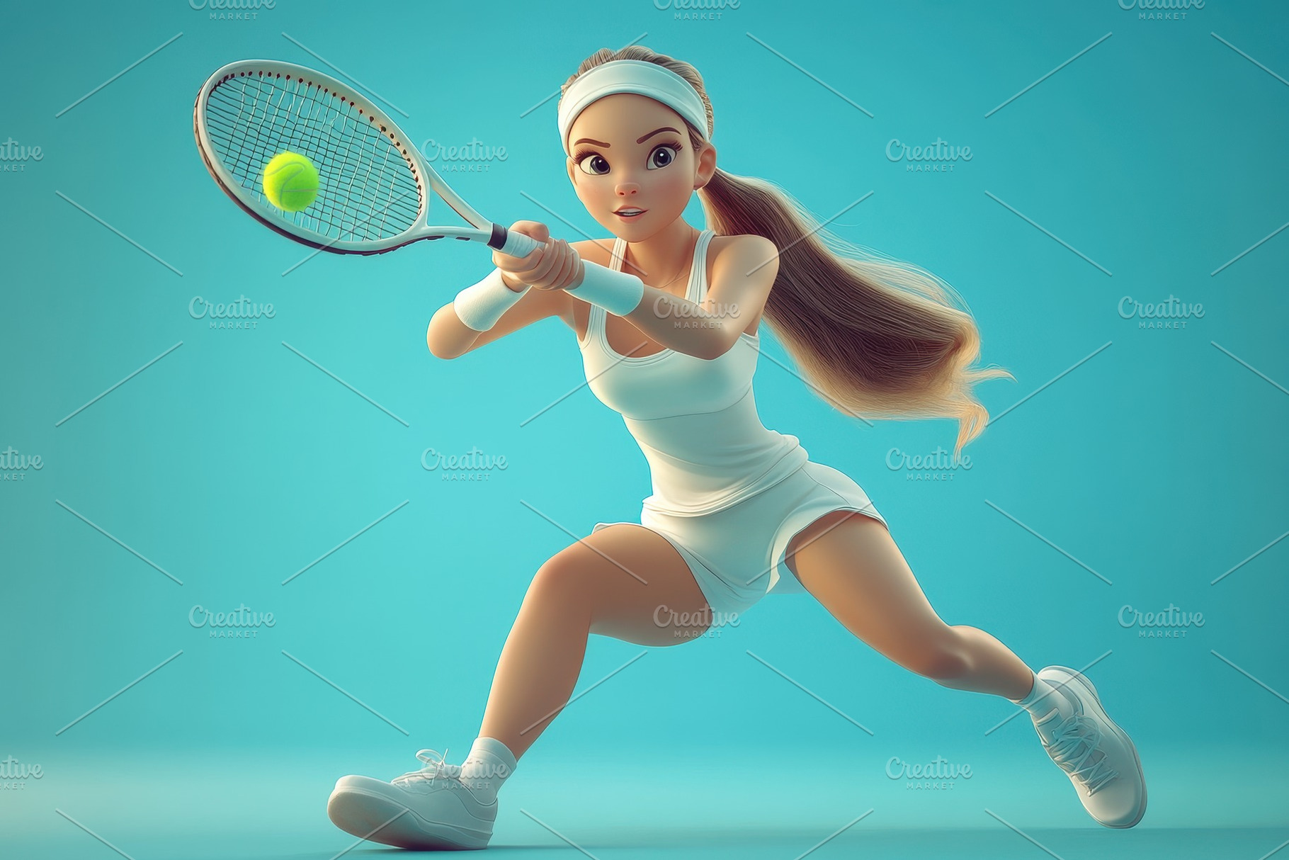 Dynamic animated character playing t, a Photo by Tanuart