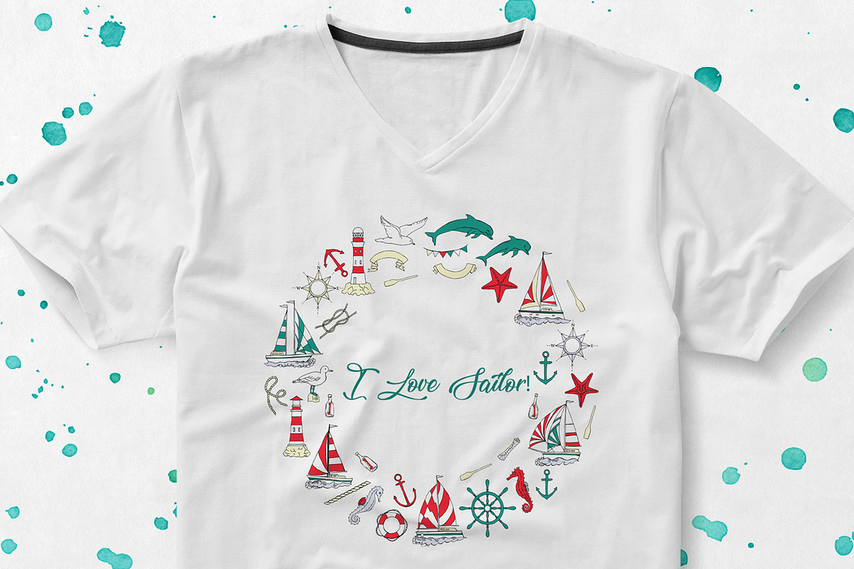 Nautical Elements with Ships, an Illustration by Nataliapiache (Photo 6 of 7)