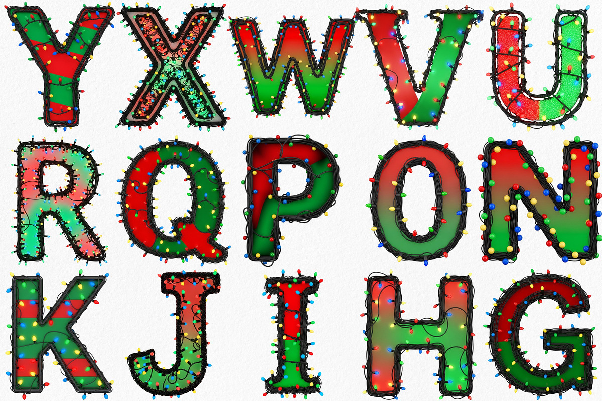 Christmas Alphabet Clipart, an Illustration by Canvas Craft (Photo 2 of 7)