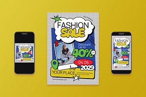 Scrapbooking Fashion Sale Flyer Set, a Flyer Template by Aiyari Graphic
