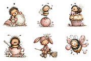 Whimsical Easter Bee clipart, an Illustration by CreationArt (Thumbnail 4 of 6)