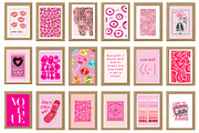 Trendy Pink Preppy Wall Art Prints, a Wallpaper Photo by Chipshpow Graphics (Thumbnail 5 of 10)