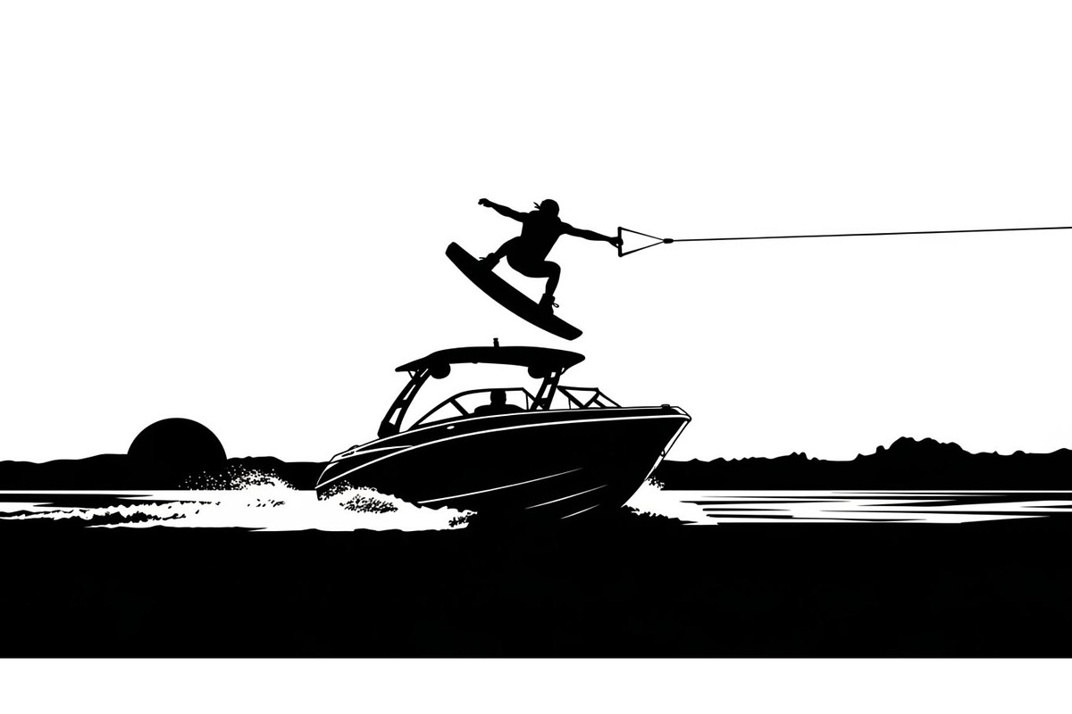Water Ski Silhouette Vector Bundle, an Illustration by Designs_River (Photo 19 of 51)
