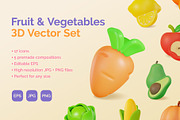 3d Vegetables and Fruits Vector Set, an Object 3D Model by 35lab (Thumbnail 1 of 7)
