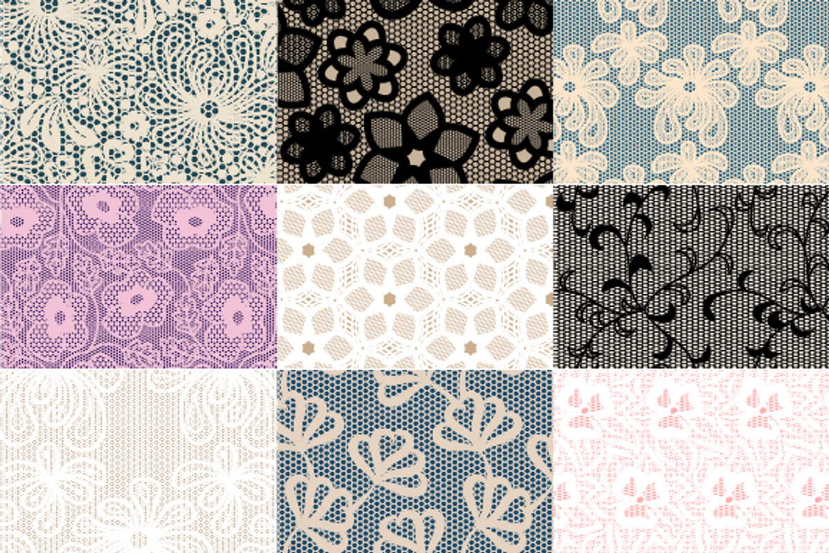 Set of 36 Lace Seamless Patterns preview 4