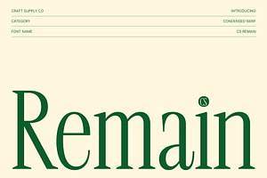 CS Remain – Classic Serif Font, a Serif Font by Craft Supply Co.