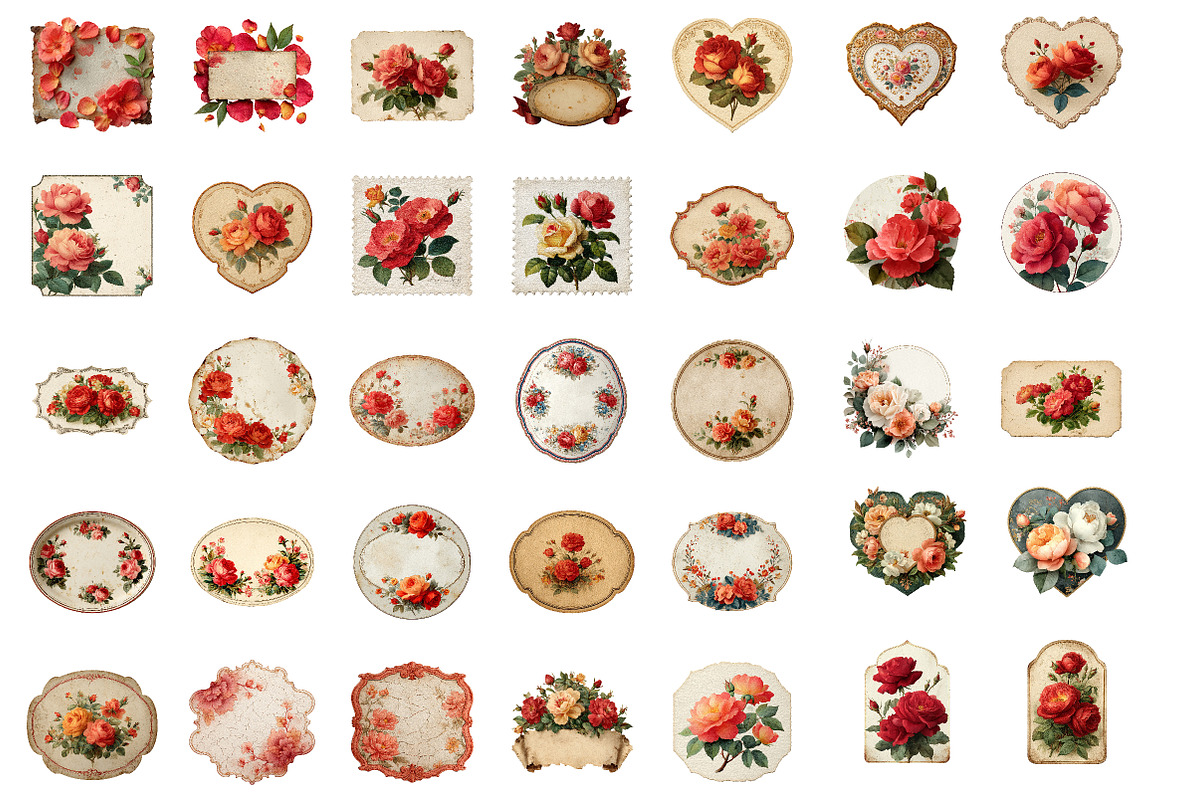 Vintage Valentine Label Sublimation, an Illustration by Designworld (Photo 6 of 6)