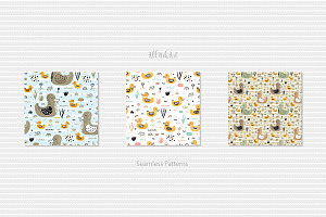 Cute Ducks Seamless Patterns