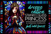 Stained Glass Princess Dress Overlay, an Illustration by Paper Element (Thumbnail 1 of 6)