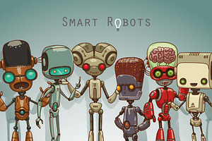 Smart Robots bundle, vector