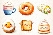 Cute Kawaii Breakfast Clipart, an Illustration by DreamCafeArt (Thumbnail 3 of 5)
