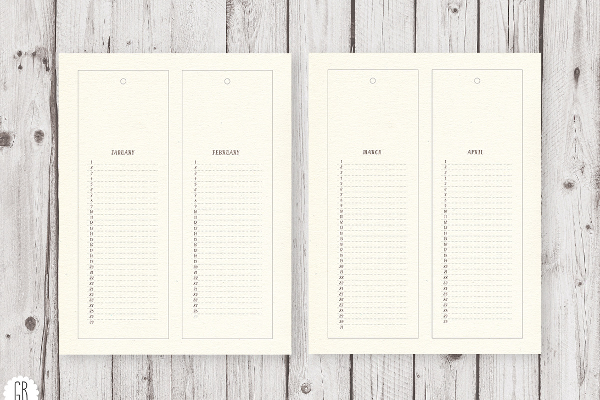 Calendar, perpetual monthly preview 2